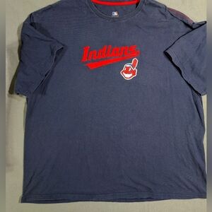 Mens Cleveland Indians Chief Wahoo T-shirt 3XL blue 100% cotton